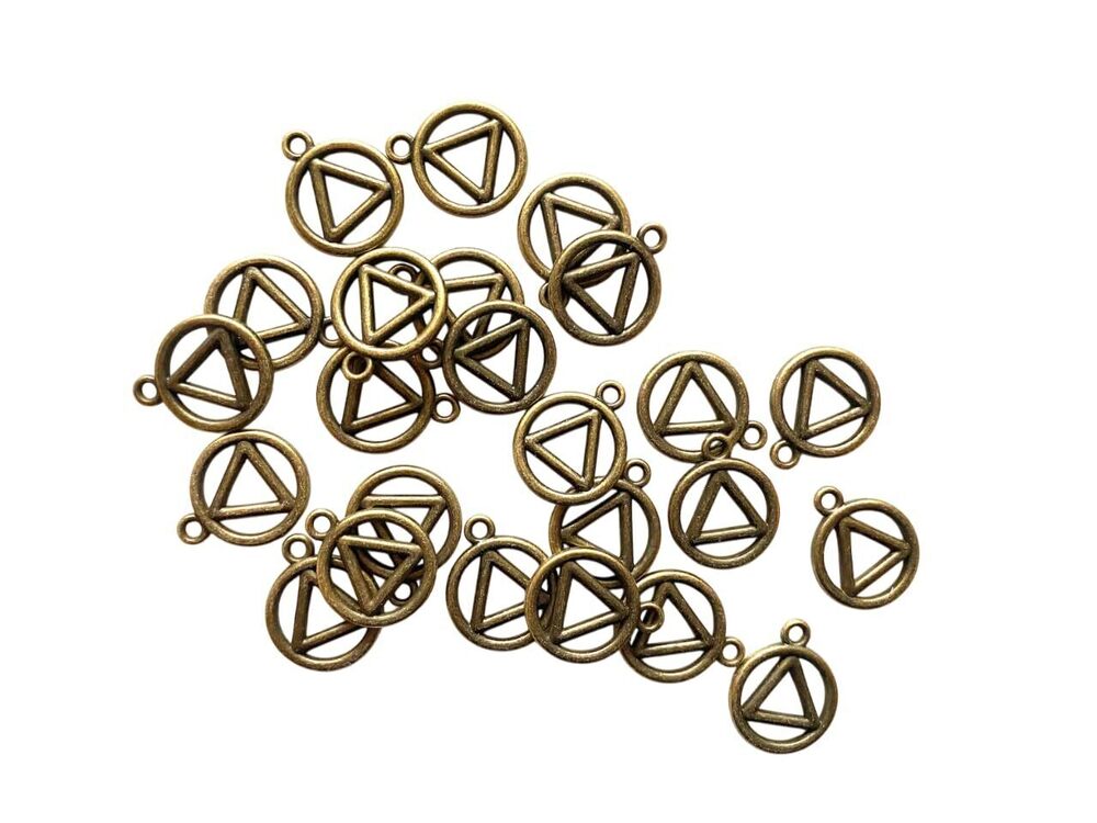 5185 AA Recovery Charms Set of 25 - Alcoholics Anonymous AA Beads Pendants